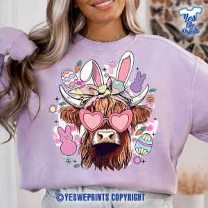 Easter-Day-Cute-Highland-Cow-Retro-Easter-Bunny-Easter-Day-Happy-Easter