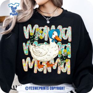 Floral-Mama-Goose-Shirt-Girly-Mother's-Day-Floral-Mom-Duck-Goose-Lover