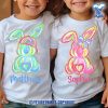 Personalized-Kid-Name-Easter-Bunny-Boy-Girl-Easter-Toddler-Kids-Easter-Brushstroke-Coquette-Bow-Bunny