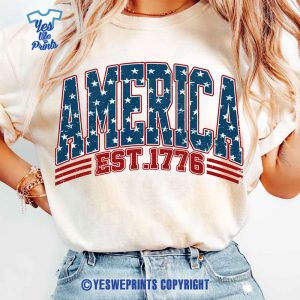 America-Est-1776-Retro-4th-of-july--independence-Day-Memorial-Day-USA-Flag-American-Girl