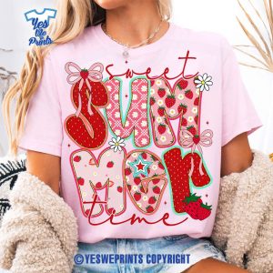 Sweet-Summer-Time-Summer-Strawberry-Coquette-Retro-Checkered-Beach-Preppy