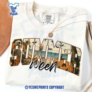 Horror-Summerween-Shirt,-Horror-Characters-Killers-Summer-Vibes-Tee