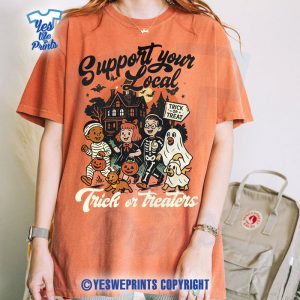 Support-Your-Local-Trick-or-Treaters-Shirt,-Retro-Halloween-Fall-Costume