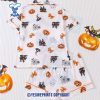 Boo-Ghost-Pumpkin-Haunt-House-Halloween-Pattern-White-Short-Satin-Pajama-Set